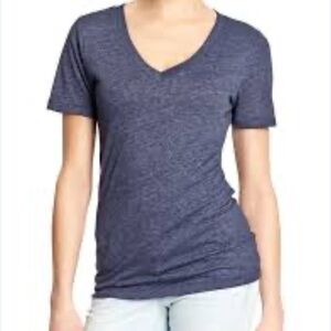 Old Navy V-Neck Tee Womens Large  Heathered Blue Vintage T-Shirt